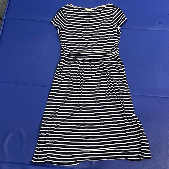 Navy and White Striped Dress womens 8L Boden - Picture 1 of 2